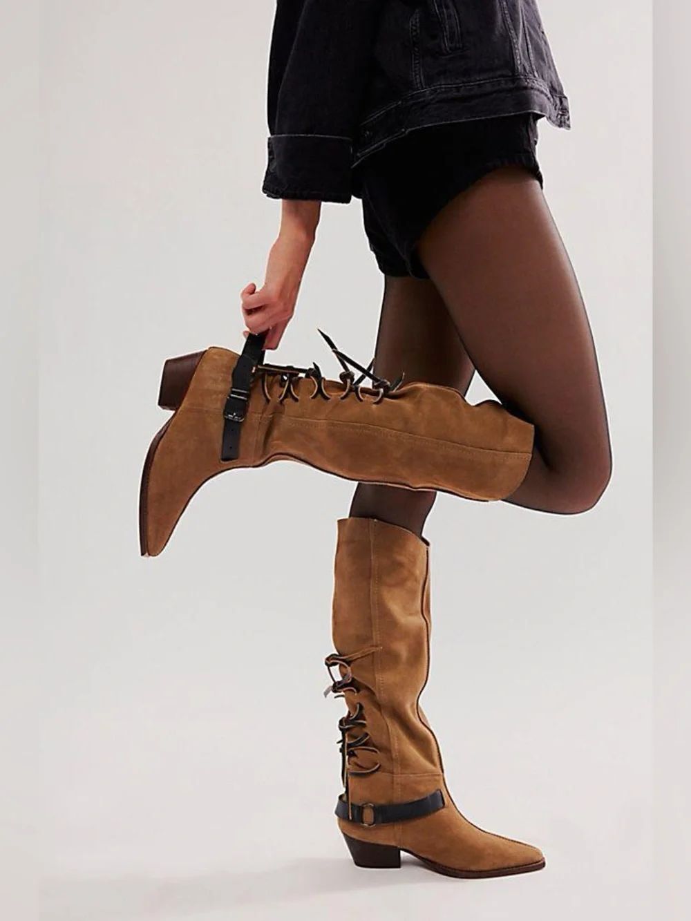 FP Collection - Back-Lace Sway Low Slouchy Boots